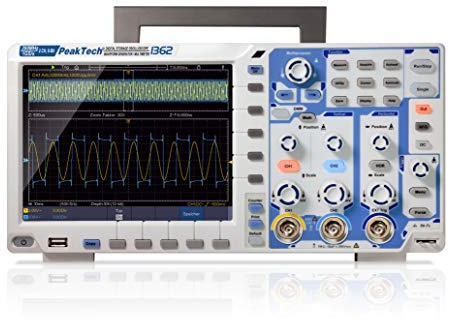 PeakTech P 1362 – 2-Kanal All-in-One Speicher-Oszilloskop 200 MHz - Max. 2 GS/s - mit USB, LAN & 8 Touchscreen TFT Farbdisplay, Speichertiefe 40 Mio. Punkte, inkl. 25 MHz Signalgenerator und DMM