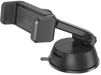 Celly Soporte Móvil Coche Ventosa, Soporte Universal Ajustable 360 ° para Smartphones y Navegadores, Negro