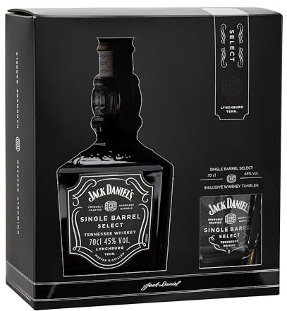 Jack Daniel‘s Single Barrel Select - Tennessee Whiskey - Hochwertiges Geschenkset - Süße Vanille, schwere Eiche und dunkle Kirschen - 0.7L/ 45% Vol.
