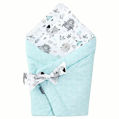 Bellochi 2in1 Saco de Dormir para Bebé - Arrullo para Bebes 75 x 75 cm - Saco para Envolver 100% Algodón - Saco Capazo - Animaland