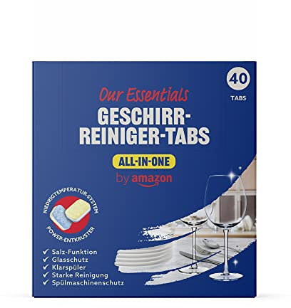 by Amazon Spülmaschinentabs All-In-One, Geruchsneutralisator, 40 stück, 1er-Pack, Pac