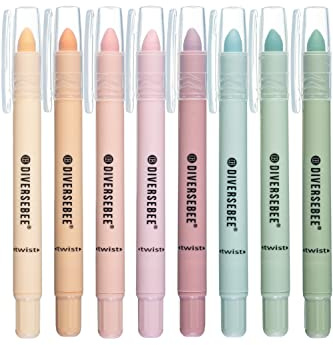 DIVERSEBEE Bibel-Textmarker und -stifte, kein Verlaufen, Gel-Textmarker-Set in verschiedenen Farben, niedliche Bibelmarker für Studium, Journaling, Schulbedarf und Zubehör, Pastellfarben, 8 Stück