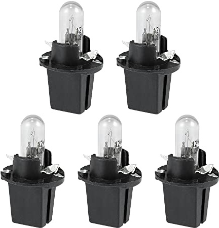 sourcing map 5X Ampoule T5 12V 1.2W Jaune Clair Tableau Bord Voiture | Plastique, 23x13mm, Compatible Avec T5 17-86, 206-308, 406-407, 2721, Longue Durée De Vie, Haute Luminosité