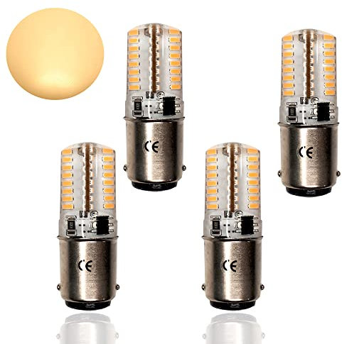 Y.W.Licht BA15D Bombilla LED 12V 5W Lámpara Blanco Cálido 3000K Equivalente 50W Lámpara Halógena 500 Lumen Bayoneta Doble Contacto para Iluminación Interior y Exterior (4 Piezas, No Regulable)