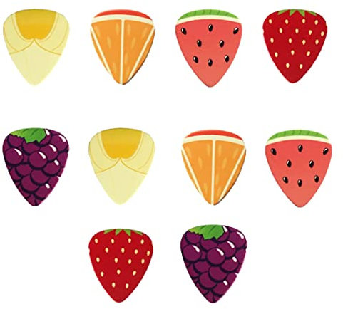 10 Stück Plektrum Guitar Plektren Plectrum Fruchtmuster für Akustikgitarre, E-Guitar, Ukulele, Guitar Picks