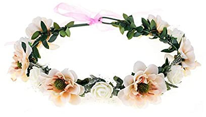 Couronne de cheveux florale - Florale bohème - Pour fête de mariage, fraîche et belle