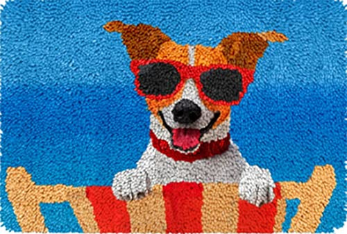 YOOTOM knüpfteppich zum selber knüpfen,Hund Teppich Knüpf-Sets | 50x38cm vorgedruckte Teppich Rug Making Kits,DIY-Häkeln All-in-One Wand hängende Wandteppich für Erwachsene Kinder