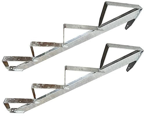 Kaminbau Mierzwa - Escabeau en Bois, Zingué, Choix de 2-6 Marches (4 Marches)
