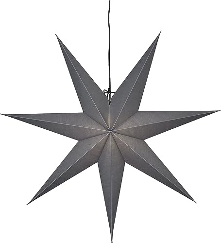 EGLO Weihnachtsstern Frozen, Dekostern für innen aus Papier zum Aufhängen | Fensterdeko in Grau, 3D Adventsstern, Wand Deko Wohnzimmer, E14 Fassung, 70 cm