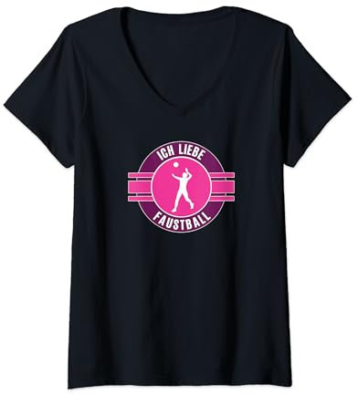 Damen Faustball Team Mannschaft Faustballspiel Faustballteam T-Shirt mit V-Ausschnitt