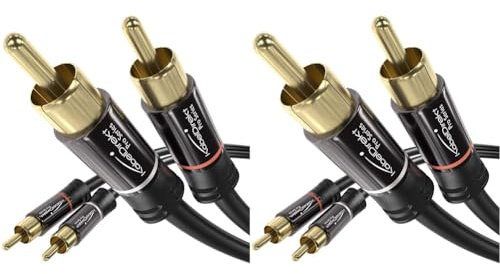 CableDirect – 0,5m RCA/Phono Cable, 2× 2 Plugs, Stereo Audio Cable, Practically Break-Proof and Flawless Sound Quality (Coaxial Cable, Subwoofer/Amp/HiFi and Home Cinema/Blu-Ray, Analogue and Digital)