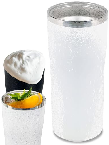 HOME SHARON Rapid Cooling Beer Cooler, Cold Ice Beer Tumble, 1 Min Cool Down to -1℃ Freezing, Quick Freezing, Beverage Cooler Bottle, Stainless Steel, Xmas Beer Gifts for Men(White)