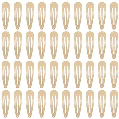 40 Stück Haarspangen Mädchen, 5cm Metall Snap Haarklammern für Frauen Haarschmuck (Khaki)