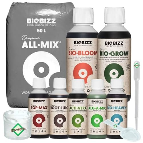 Weedness BioBizz All-Mix 50 litres + engrais Big – Terreau pour plantes d'intérieur et d'extérieur pour bonsaï, plantes de balcon, palmiers et coco bio