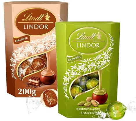 Tiramisu & Pistachio Chocolate Truffles for Gifts - Limited Edition Milk Chocolate 200g Smooth Pistachio & 200g Tiramisu Filling Chocolate Balls. Chocolate Gifts for Women, Birthday Gifts with Card