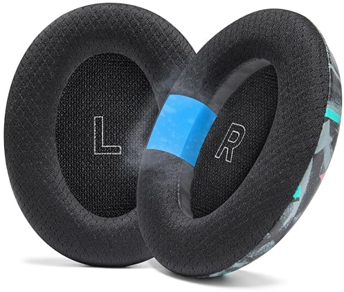 WC Freeze QC Ultra - Cooling Gel Earpads for Bose QuietComfort Ultra 1 & 2 | Made by Wicked Cushions | Breathable Fabric, XL Ear Opening & Thickness, Cooler For Longer | 90's Black