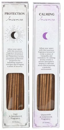 Beruhigendes & schützendes Räucherstäbchen-Set – Kamille, Zedernholz und Salbei Sandelholz für Stressabbau, spirituellen Schutz, Entspannung, Meditation und friedliche Atmosphäre, insgesamt 60