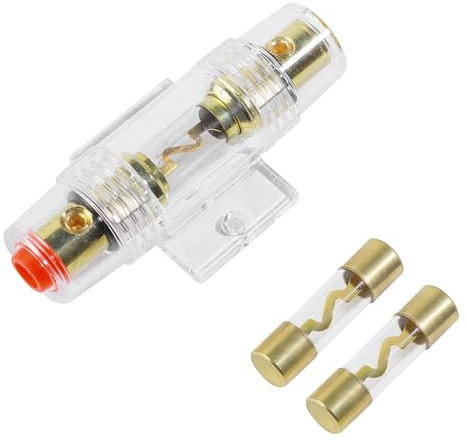 Flaconi Fusibili Auto,Portafusibili a Innesto Impermeabile,Portafusibile,30 Amp Portafusibile AGU con Due Fusibili di Tipo,Fusibili,Adatto per Auto,Audio,Allarme,Amplificatore,Compressori (60A)