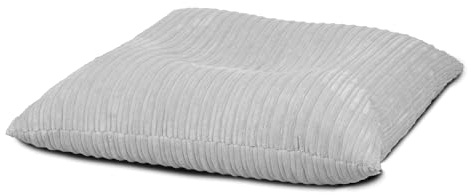 Extra Large Corduroy Floor Cushion Bean Bag - Strong & Versatile Lightweight Comfortable Beanbag Seat - Adult and Teen Lounger Bedroom Living Room Seating 64(D) x64(W) x20(H) cm (Platinum)