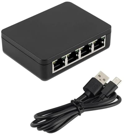 YiQinzcxg Switch Ethernet da 1 a 4 Gigabit a 5 porte RJ45 per networking efficiente in piccoli uffici e case