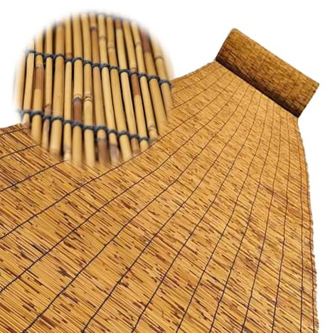 Vallas Jardin Exterior 30cm -180cm Pantalla De Caña Aislamiento de Sombra Rollos De Cercas Decorativas de Techo Estera De Bambú ocultacion para Balcón(Marrón)
