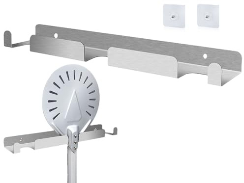 Kitchen Rack Stand - Stainless Steel Utensil Shelf Pizza Shovel Storage Solution | Durable Wall Mount Holder with Tool Organizer Configuration, Saving Layout