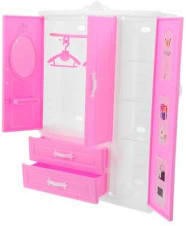 JOINPAYA Miniatur Puppenschrank Mini Kleiderschrank für Puppenhaus mit Praktischem Organizer Stilvolles Miniaturmöbel für Jungen und Mädchen Pädagogisches zur Aufbewahrung und Dekoration