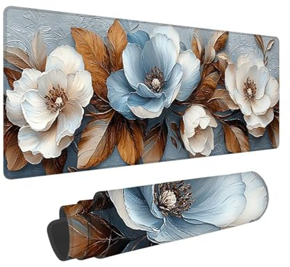 Tapis de Souris de Jeu, 1400 x 600 mm XXL Tapis Souris Gaming Grand, Antidérapant Étanche, Extended Long Clavier Mouse Pad, Accessoire Bureau, pour Gamer, Ordinateur, PC, Cadeaux (Fleurs) X-352