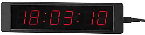 Luocute Temporizador de Gimnasio, Reloj de Pared LED Digital Grande con Control Remoto para Gimnasio en Casa, Boxeo, Fitness, Cronómetro de Cuenta Regresiva, Temporizador de Intervalo,