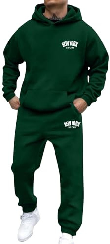 EODJXIO Tuta Intera da Uomo 2026 Lavoro Scuola Superiore Sport Completa Zip Hoodie Man Felpe Y2k Senza Felpa con Alta visibilità Rosa Fluo