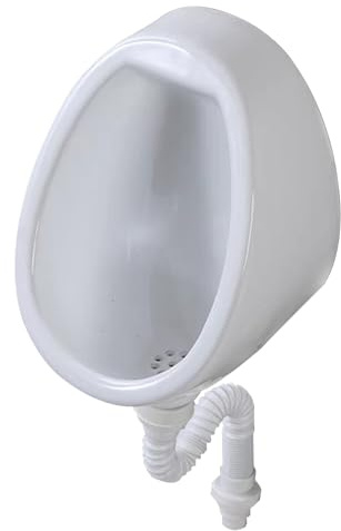 Orinatoio da Garage Senza Acqua, Orinatoio a Parete, a Prova di Schizzi, in Ceramica, per Casa, Dormitorio, Capanno o Camper, con Scarico a Pavimento