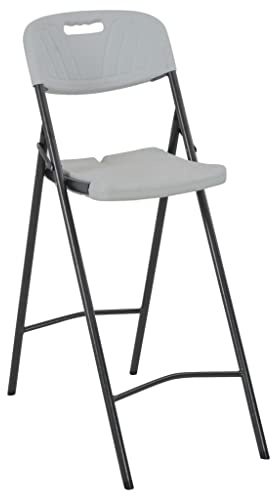 Zentexion Klappbare Barstühle 2 STK weiß mit HDPE und pulverbeschichtetem Stahlgestell 45x78x114 cm für Balkon Terrasse Garten, leicht, wetterfest und platzsparend für Outdoor Nutzung