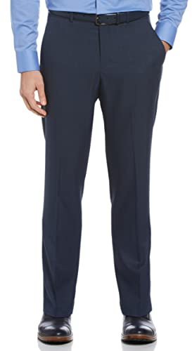 Perry Ellis Men's Modern Fit Performance Pant Dress, Mood Indigo, 30W x 30L