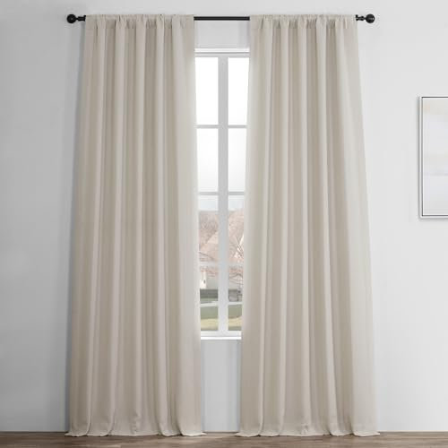 HPD Half Price Drapes Faux Linen Textured Room Darkening Curtains for Bedroom 84 Inches Long (1 Panel), 50W X 84L Curtains for Living Room Home Decor, Birch