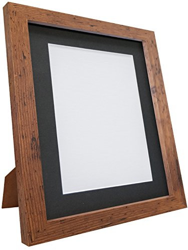 Q7 Bilderrahmen Posterrahmen Rustikal Eiche schwarz 50x70 cm Bildgröße A2 Kunststoff Glas