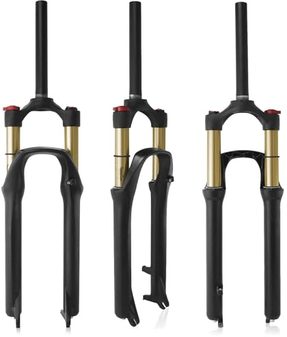 ZTZ【EU Stock Forcella Anteriore per Mountain Bike, Controllo della Spalla dell'ammortizzatore per Bicicletta 26/27,5 Forcella a Gas Tubo da 32 mm (Nero Opaco + Camera d'Aria Argento, 27.5 Pollici)