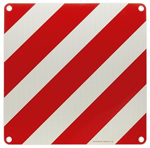 StickersLab - Pannello CARICHI SPORGENTI in Alluminio RIFRANGENTE OMOLOGATO con Fori ANTITAGLIO E Angoli ARROTONDATI 500X500MM