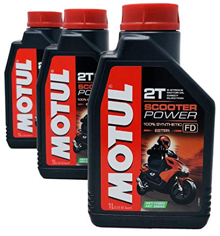 Motul Olio Mix Scooter Power 2T 100% esteri Sintetici, Confezione da 3 Litri