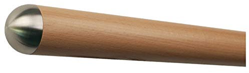 TIBU Buche Holz Handlauf 30-500cm Geländer lackiert Ø 42 mm mit montierten Edelstahl Endstücken ohne Handlaufhalter Länge: 700 mm / 70 cm / 0,7 m Enden mit halbrunde Edelstahlkappe