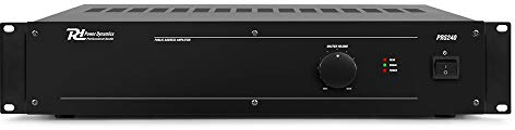 Power Dynamics PRS240 100V Slave Amplifier - 240W Rack Mount Audio Power Amp, Balanced & Unbalanced Inputs, 8 Ohms/100 Volt Output, 19 Inch Installation, Emergency 24V Battery Operation
