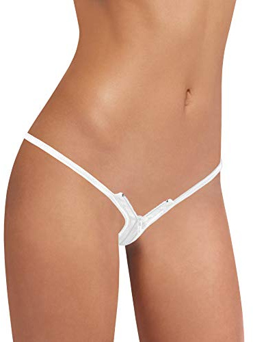 Sohimary 424 Dam Mini Stringtrosa Dragkedja XS S M 32 34 36 38 Vit