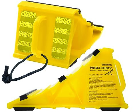 leadstand KFZ-Unterlegkeile, rutschfeste Unterseite, Wohnmobil, Anhänger, gelber Kunststoff, geeignet für die meisten Reifengrößen (2)