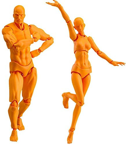 1 Set Zeichenfiguren für Künstler, Actionfigur-Modell, menschliche Schaufensterpuppe, Mannequin, Frau, Künstler, Skizze Kinder, Studenten