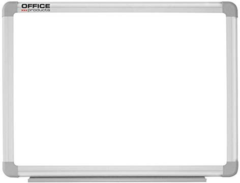 Office Products 20063511-14 Magnetisches Whiteboard Magnettafel zum Trockenwischen mit Stiftablage, 120 x 90 cm Lackiert Rahmen aus Alluminium
