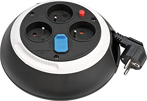 Brennenstuhl Comfort-Line CL-S Kabelbox mit USB-Ladefunktion schwarz/weiß 3m H05VV-F 3G1,5 *FR/BE*