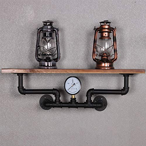 JAHQ Floating Shelves Wall Mounted, Pipe Shelf Brackets with Wooden Board, Industrial Shelf Bracket for Book Shelf Storage Shelves Plumbing Pipe Shelf for Scaffold Board Natural wood