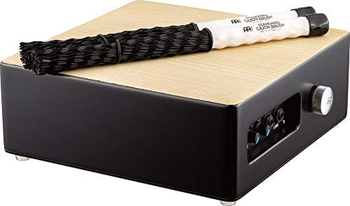 Meinl Percussion Professional Pickup Cajon Snare - Cajon Snare mit Tonabnehmer/Elektronik - Zwei interne Snare-Wire Sätze - Mit Standard Cajon Brush - Weiß-Esche (TMPPCS)