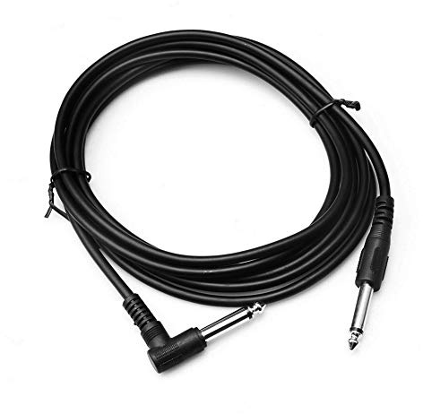 Alnicov 6.35mm Gitarrenkabel rechtwinklig 1/4 Zoll Gitarreninstrument Verstärker Kabel 3 m für E-Gitarre, Bass, elektrische Mandoline, Single schwarz