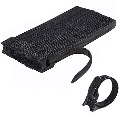 JeoPoom Attache Cable[50 Pcs], Sangles Sangles Câble, Réutilisables Serre Cable, Organisateur Rangement Cable, pour Attacher Les Câbles, Gaines, Fils PC, Fils Électriques etc(Noir)