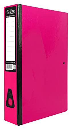 Pukka Pink A4 Glossy Box File with Document Clip & Push Lock School Work Office 70mm Spine File Organiser
